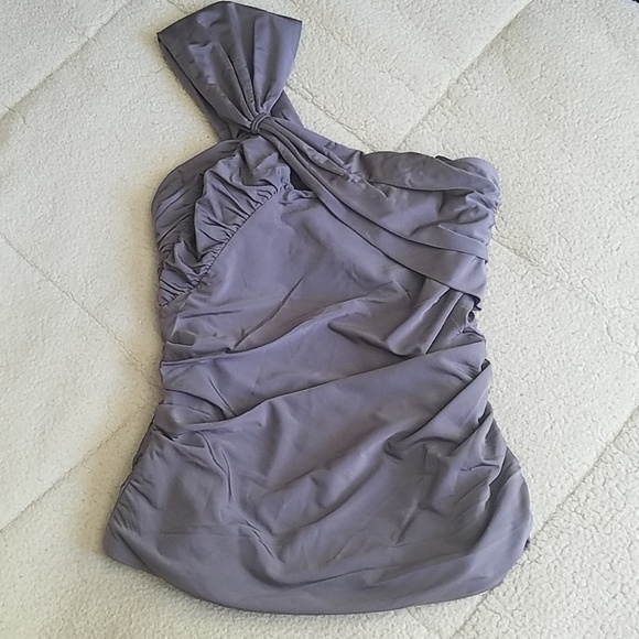 😍 L.A.M.B. STRETCH KNIT DRAPE BUSTIER TOP - Picture 5 of 8